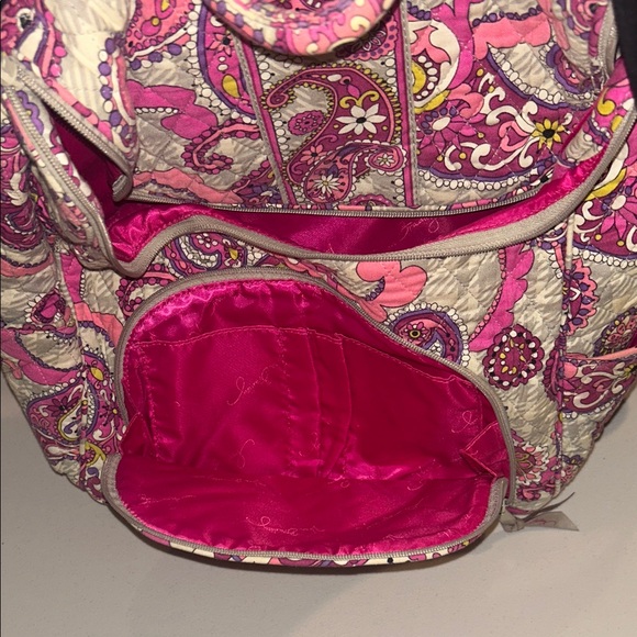 Vera Bradley EUC Campus Laptop Pink Paisley Backpack. So much storage space! - Picture 6 of 12